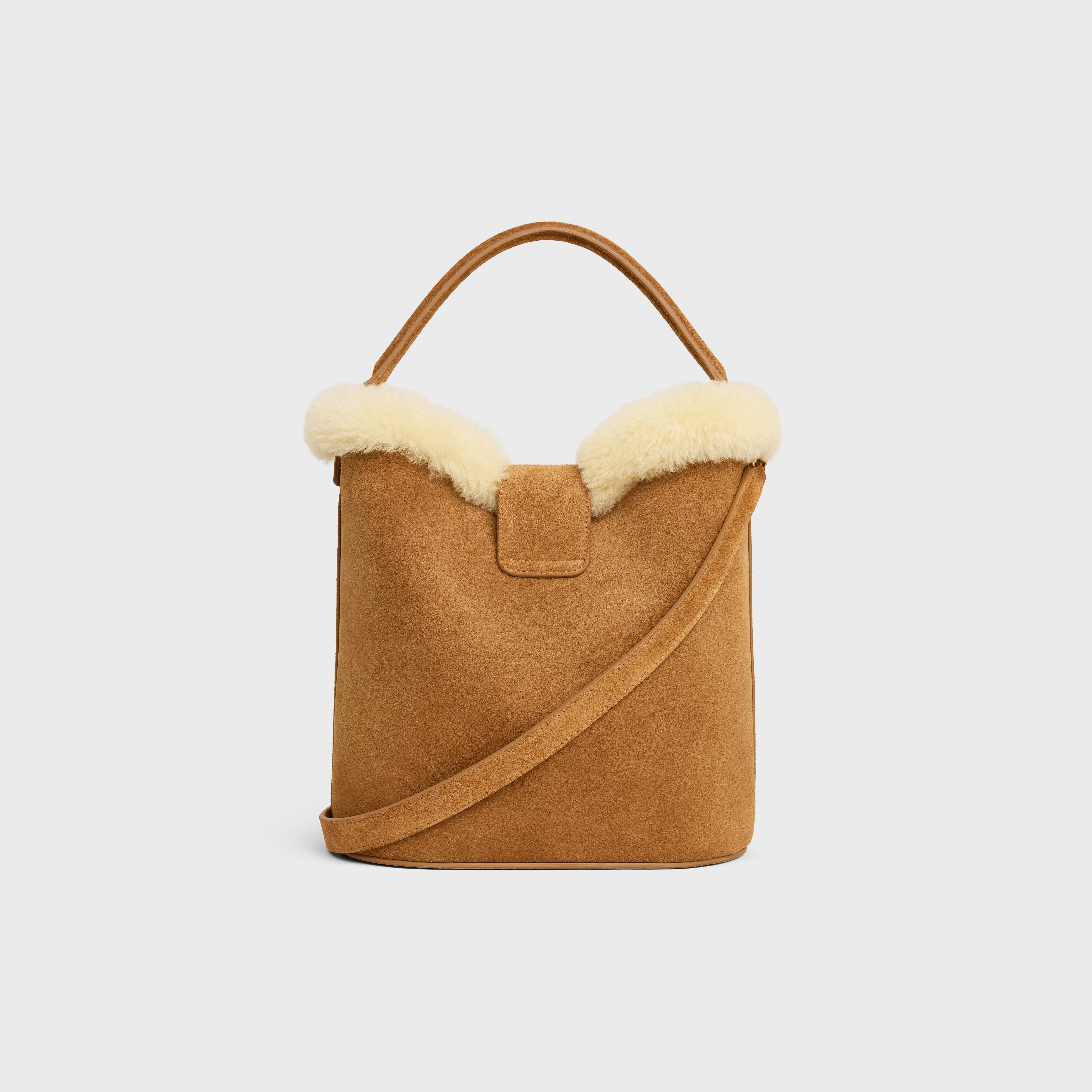 MEDIUM LOUISE BAG in SUEDE CALFSKIN AND SHEARLING - 3