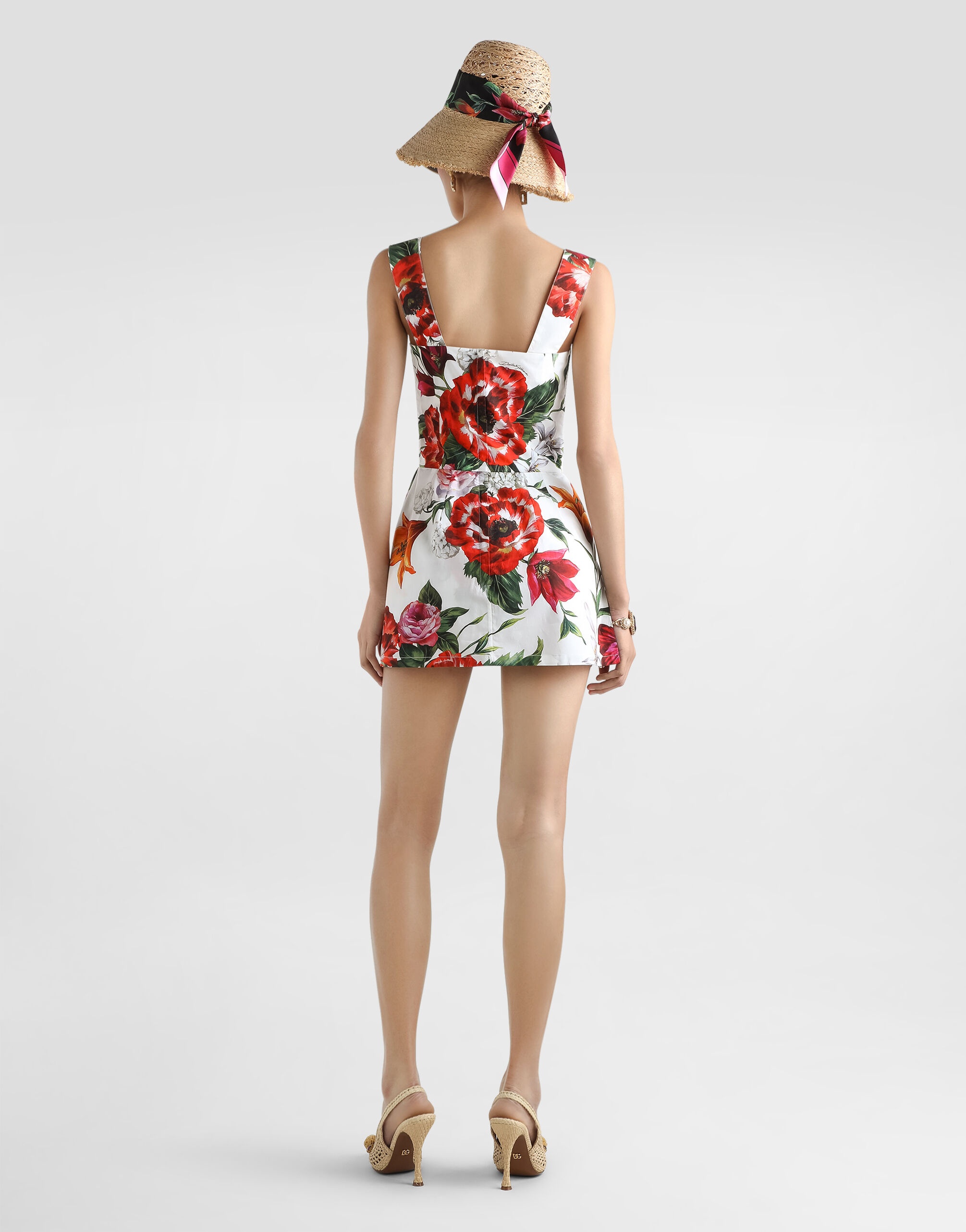 Flower-print poplin top - 3