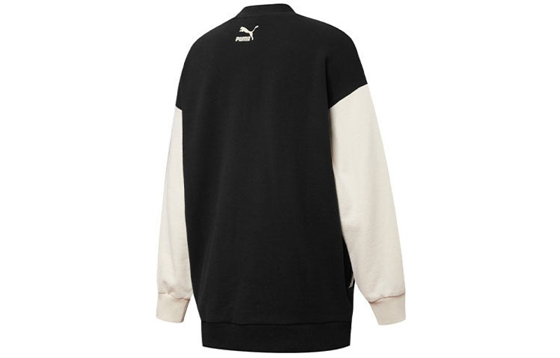 PUMA (WMNS) PUMA Bomber Logo Printing Retro Colorblock Jacket Black 536309-01 outlook