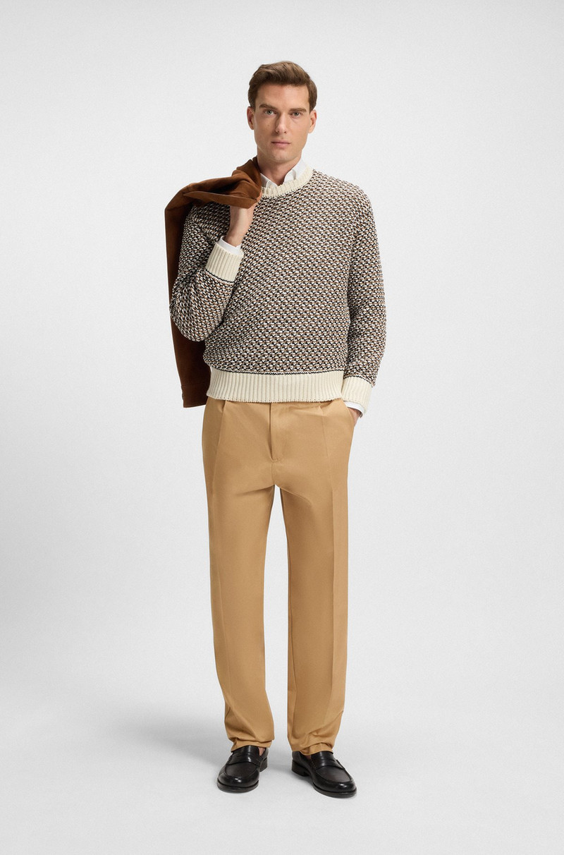 BOSS RELAXED-FIT CROPPED PANTS IN STRETCH-COTTON TWILL outlook