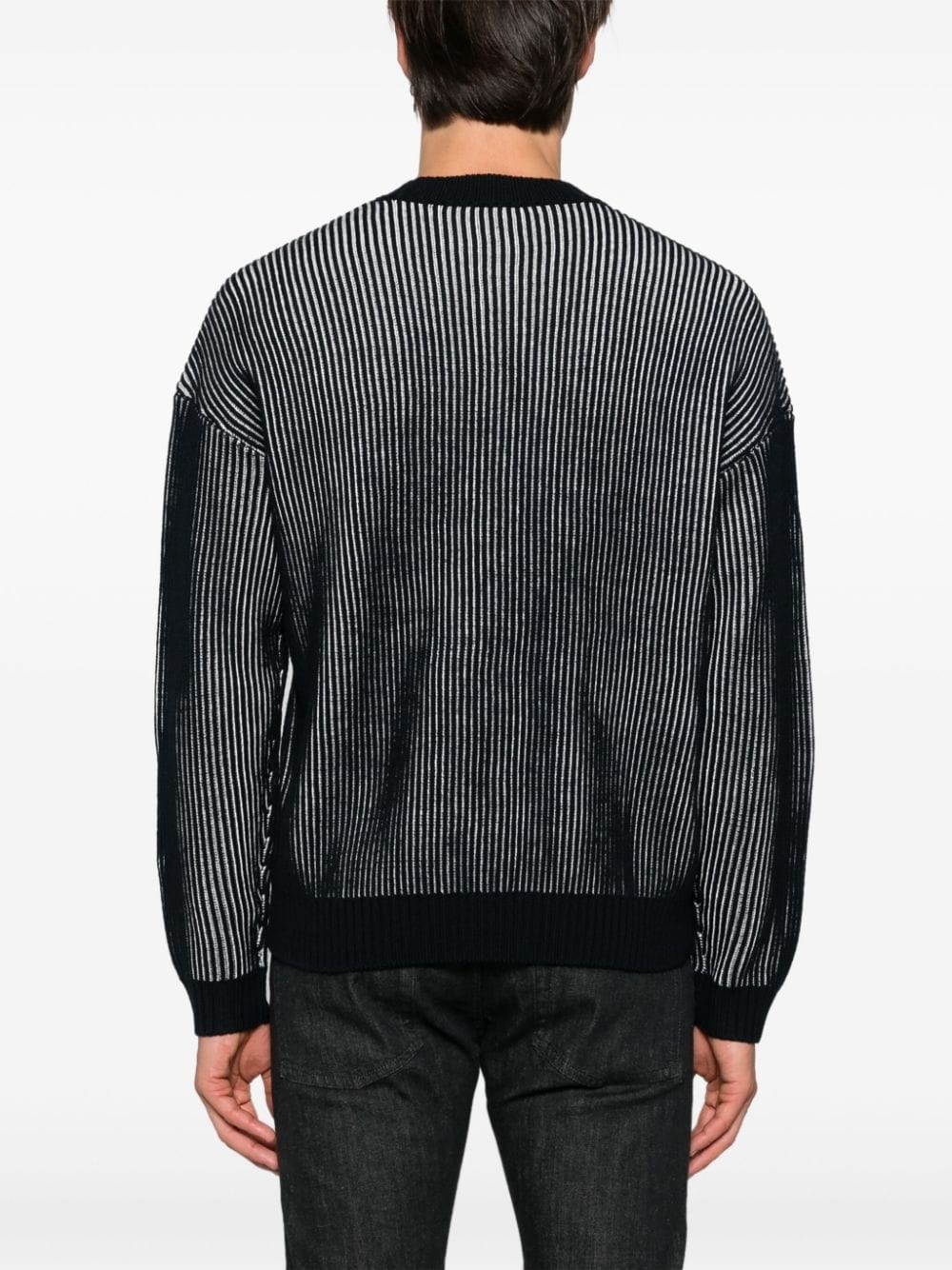 two-tone fisherman’s knit sweater - 4