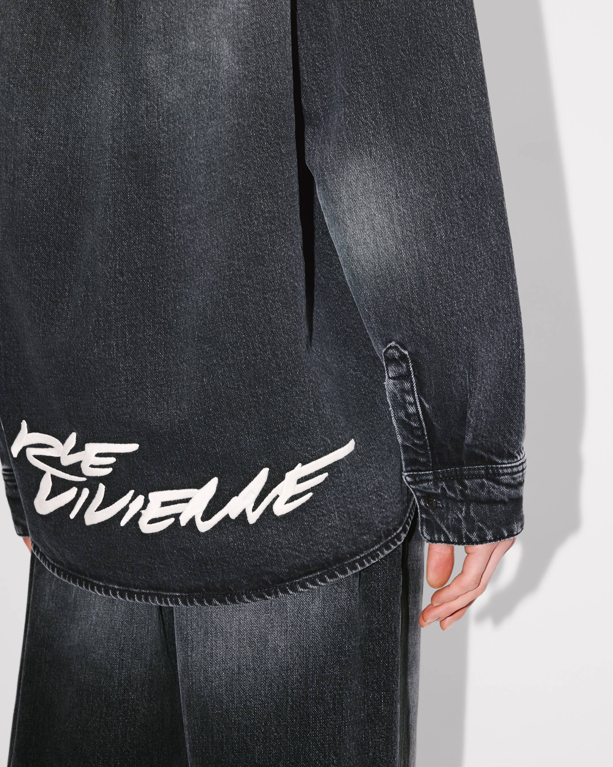 'Kenzo x Futura 2000' embroidered workwear shirt in Japanese denim - 8