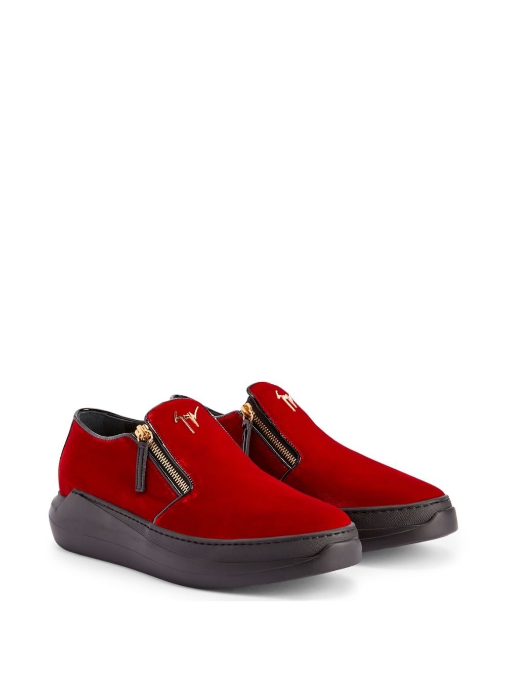 Conley zipped velvet sneakers - 2