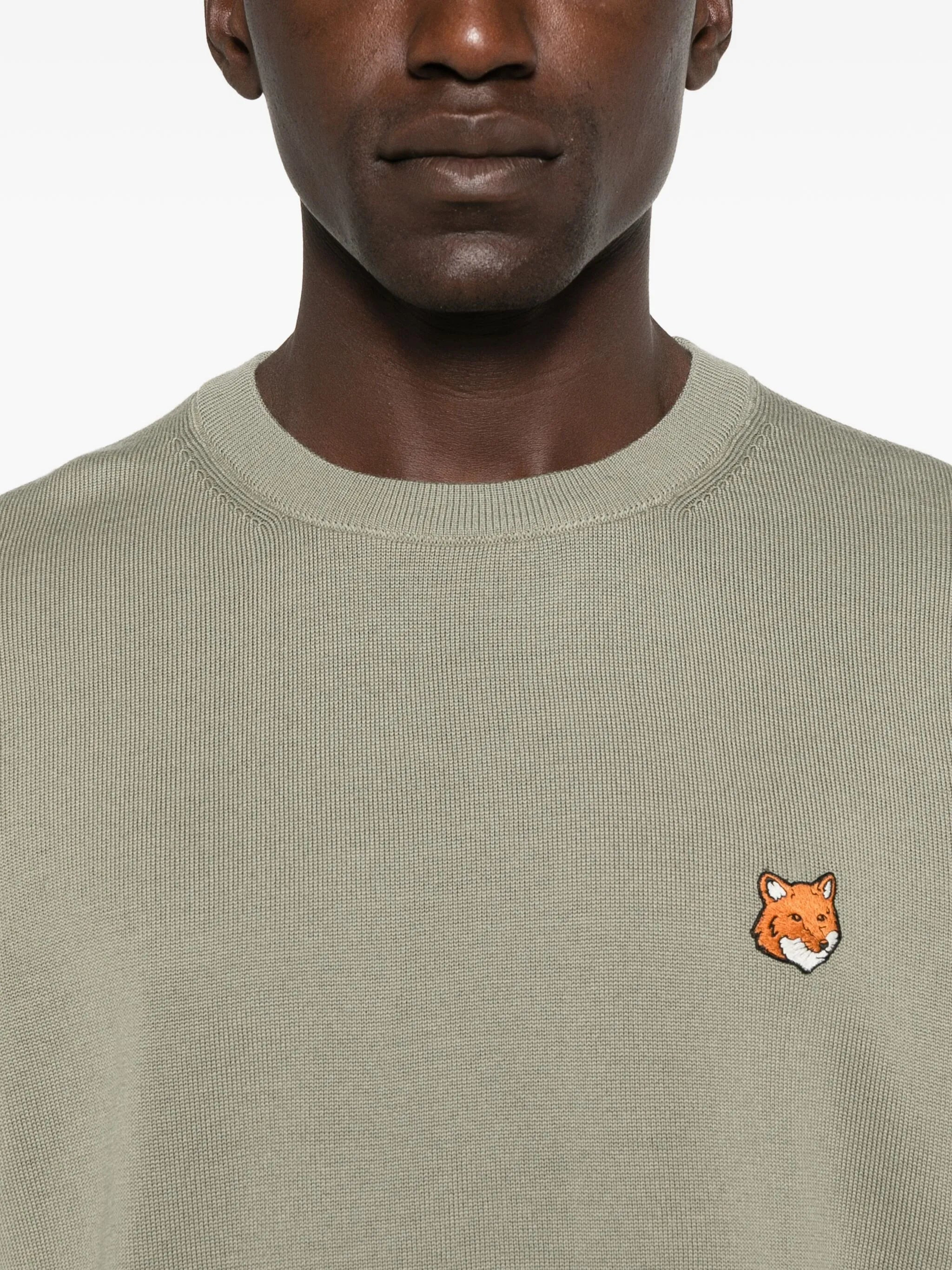 Maison Kitsuné Fox-embroidered Crew-neck Sweater - 3