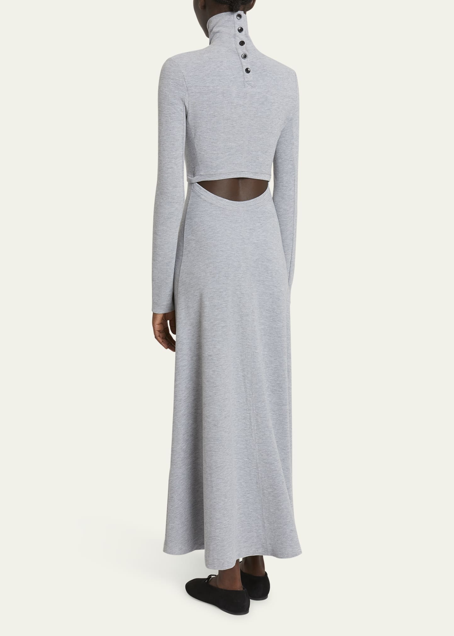 Jayne Brushed Rib-Knit Turtleneck Maxi Dress - 3