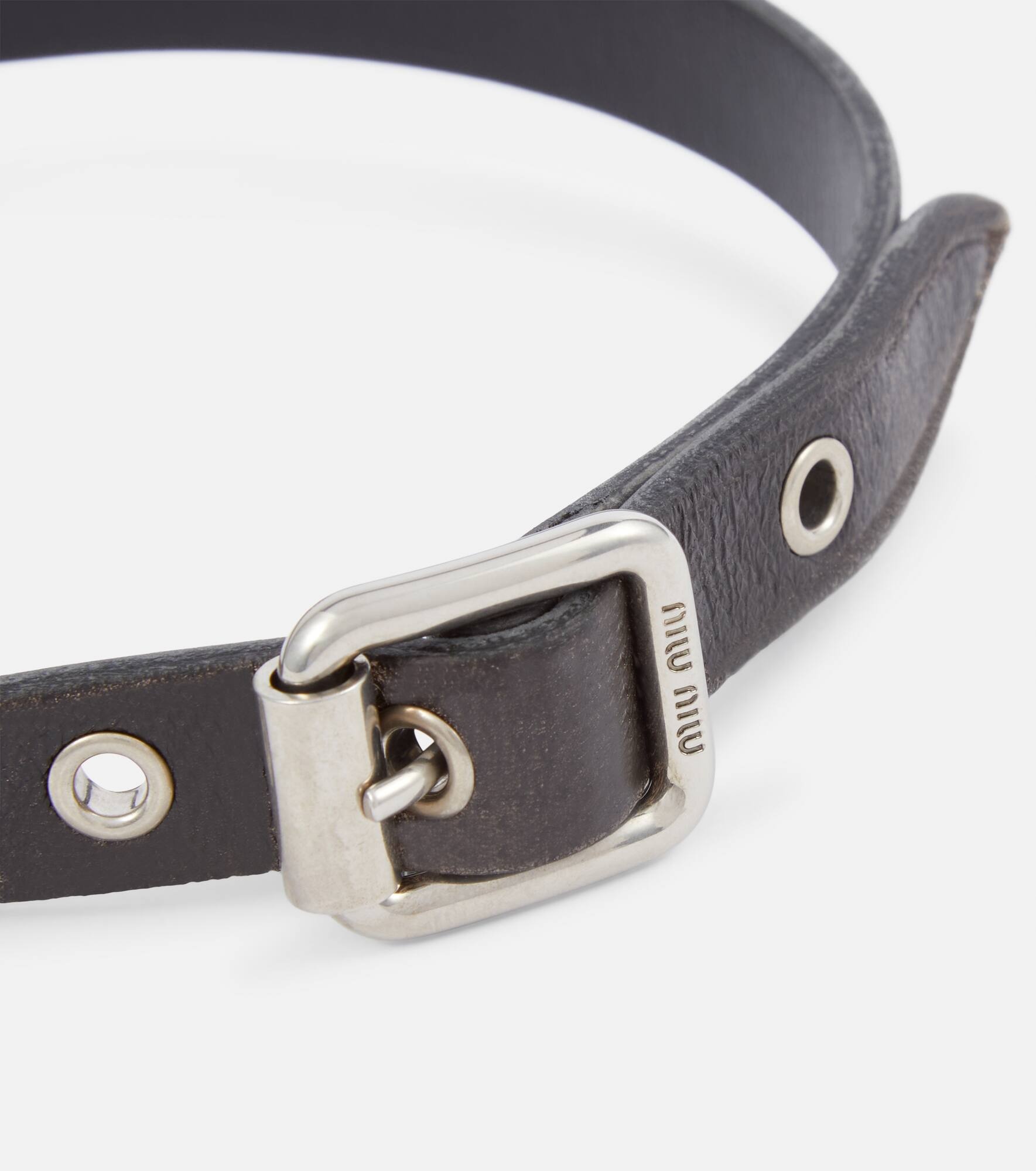 Crystal-embellished leather choker - 2
