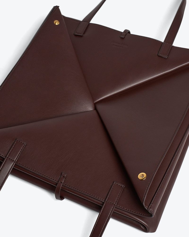 THE ORIGAMI TOTE LARGE - Alt-nappa tote - Coffee bean 7