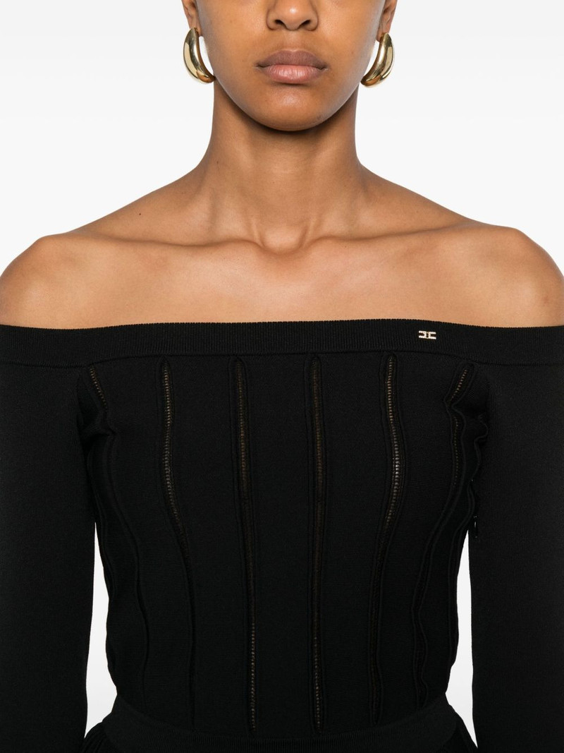 pleated-panel boat-neck sweater 5