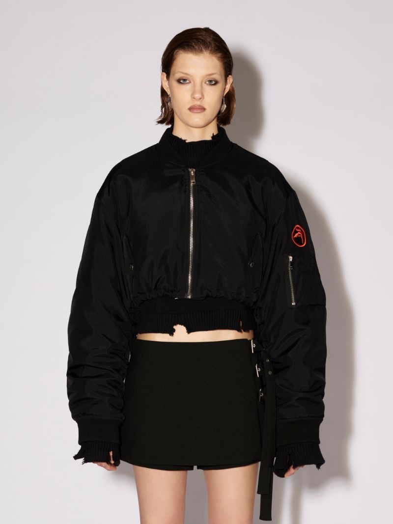 CROPPED PATCH BOMBER - 3