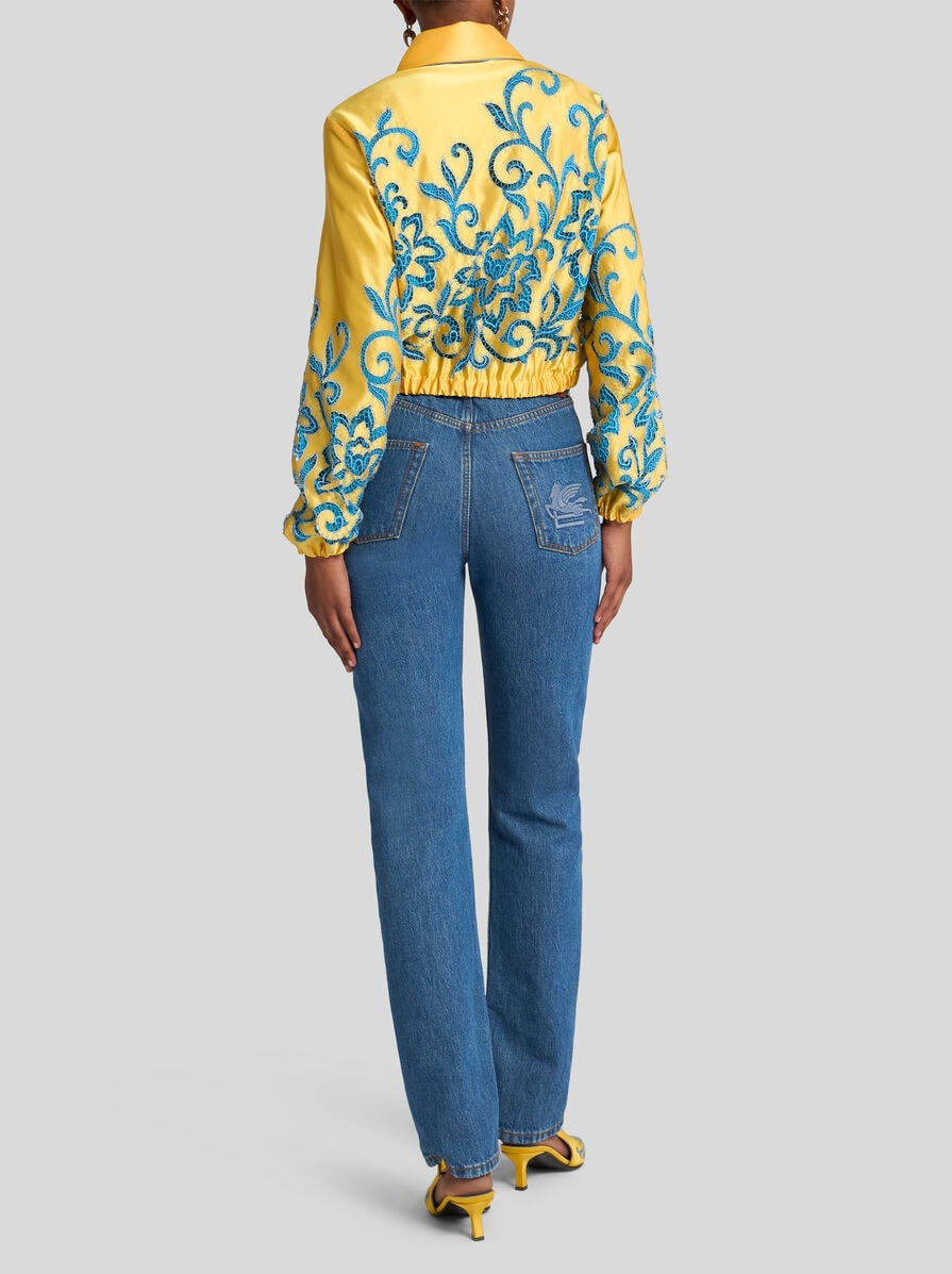CROPPED BOMBER JACKET WITH EMBROIDERY - 4