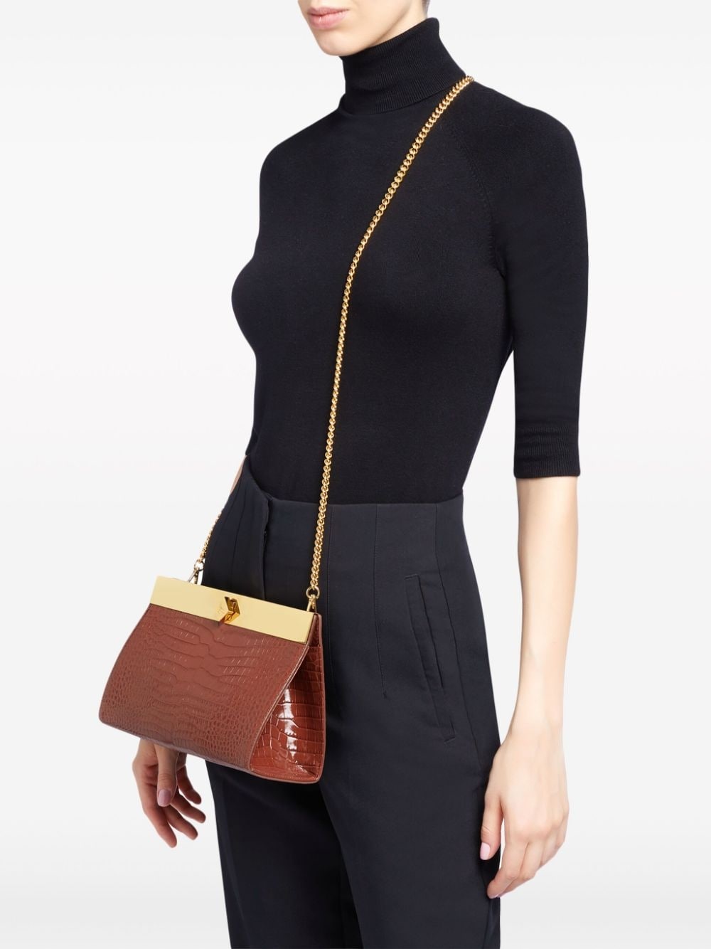 Tanaya crocodile-effect clutch bag - 2
