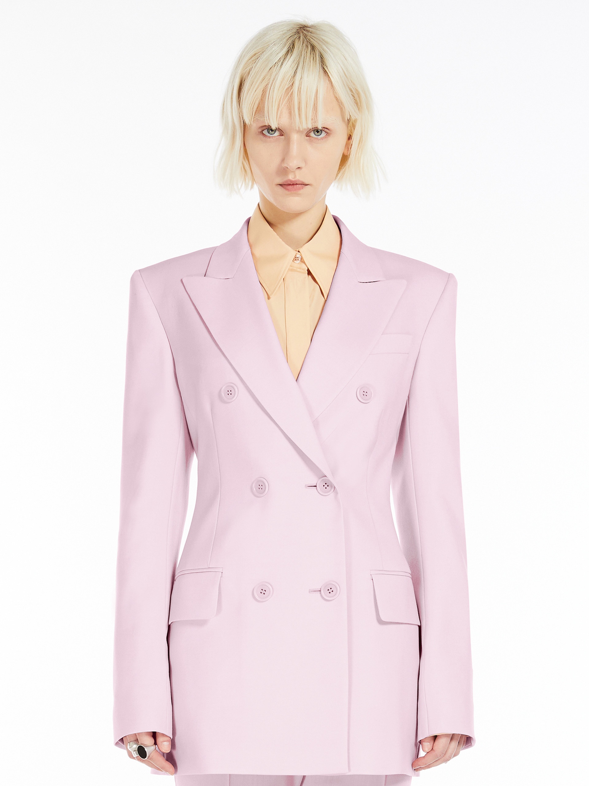 ADAMO Double-breasted stretch wool blazer - 3