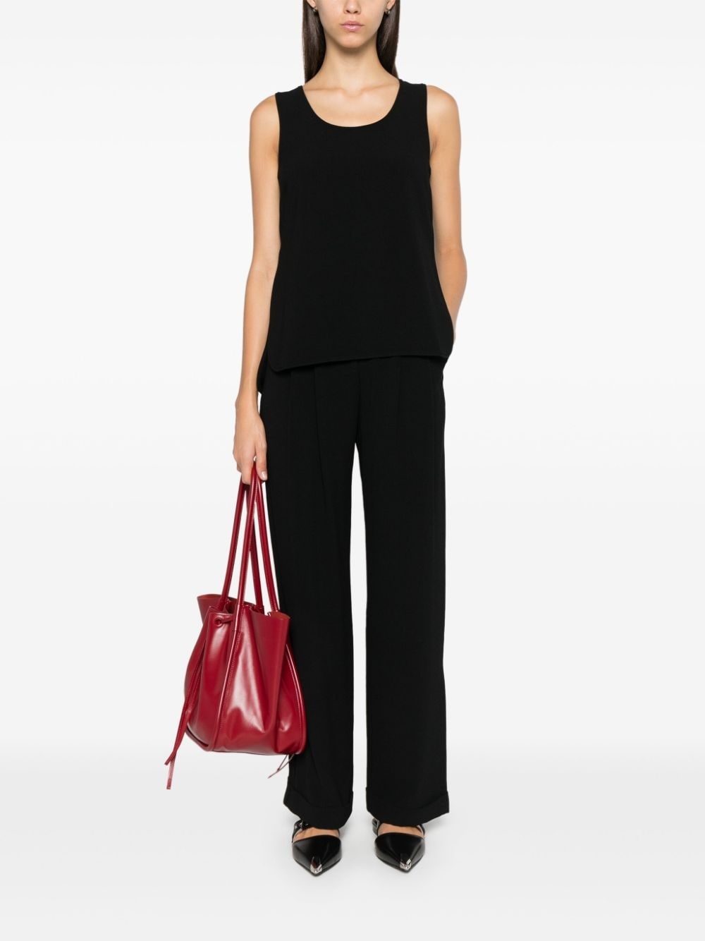pleat sablé trousers - 2