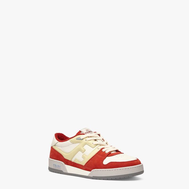 FENDI Red leather low-tops outlook