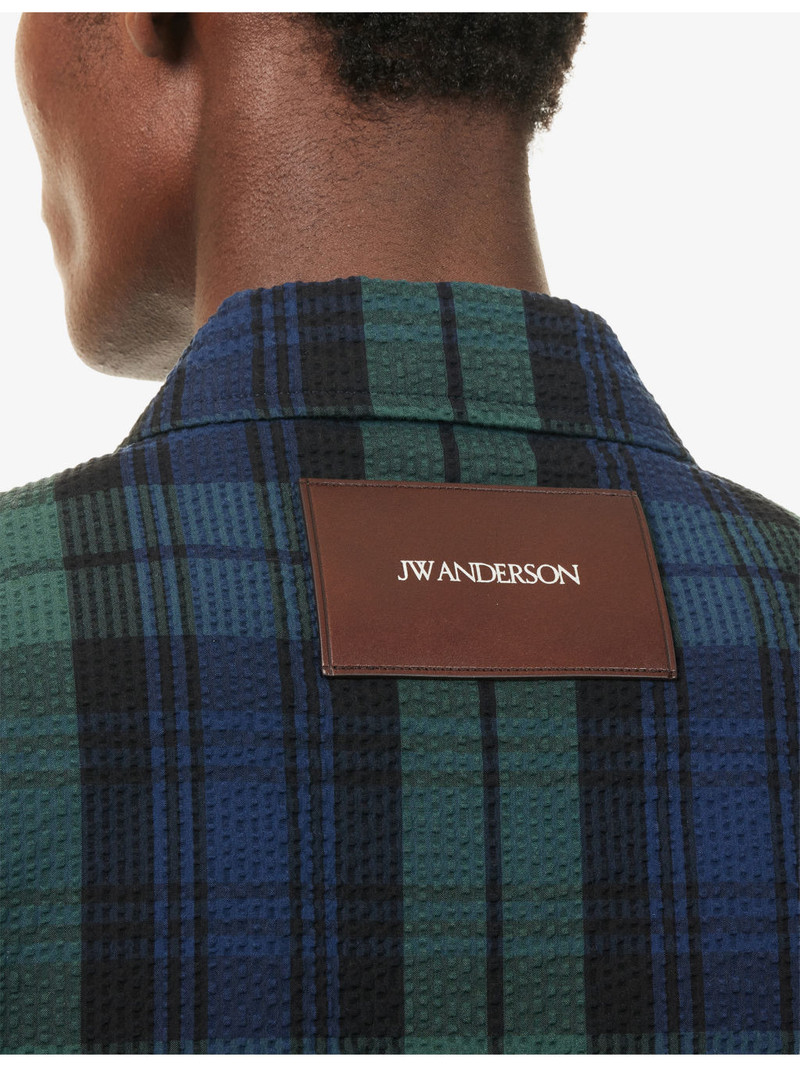 Front-Zip Check Cotton Shirt 5