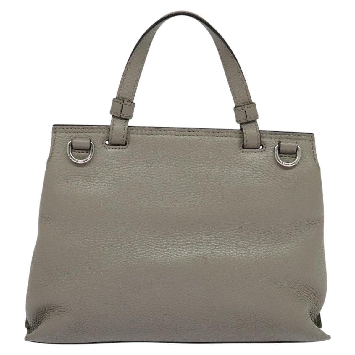 GUCCI Bamboo Daily Hand Bag Leather Gray Silver - 2