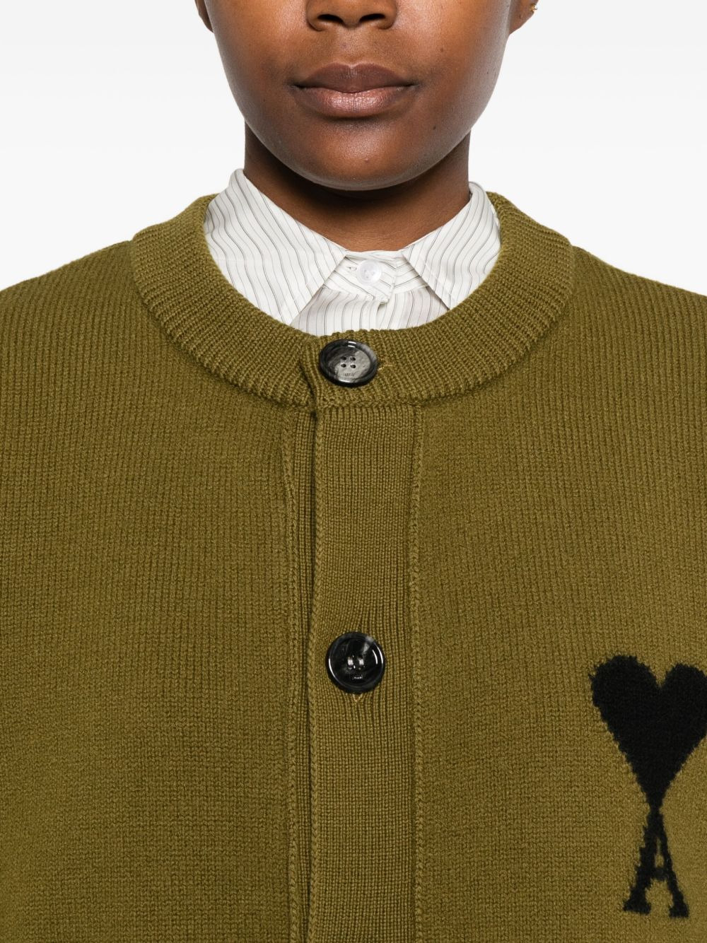 heart-logo patch-pocket cardigan - 5