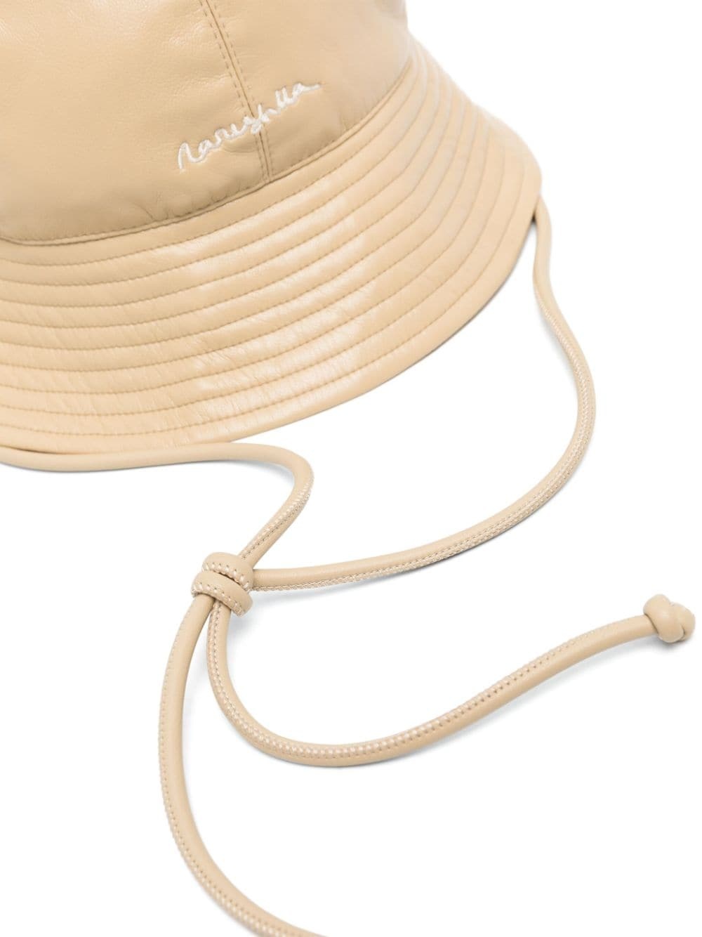 logo-embroidered faux-leather bucket hat - 2