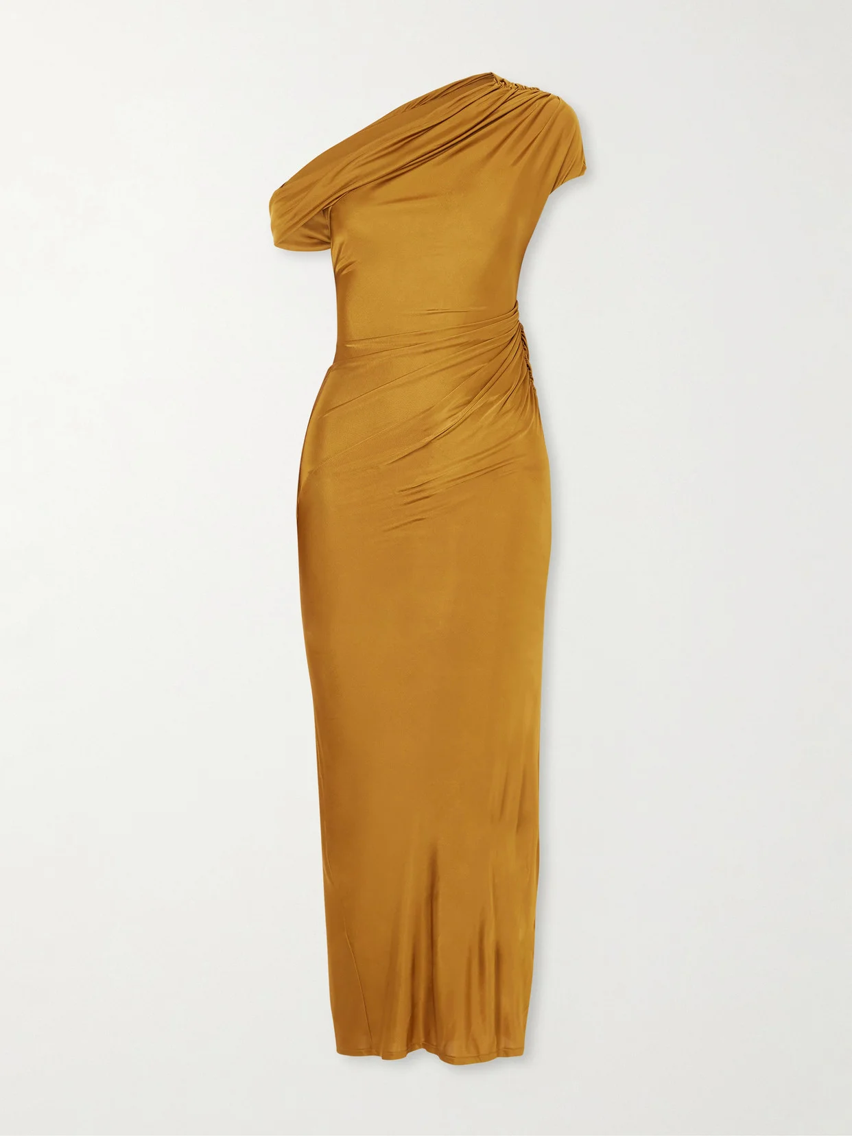 Off-the-shoulder Draped Satin-jersey Maxi Dress - 1
