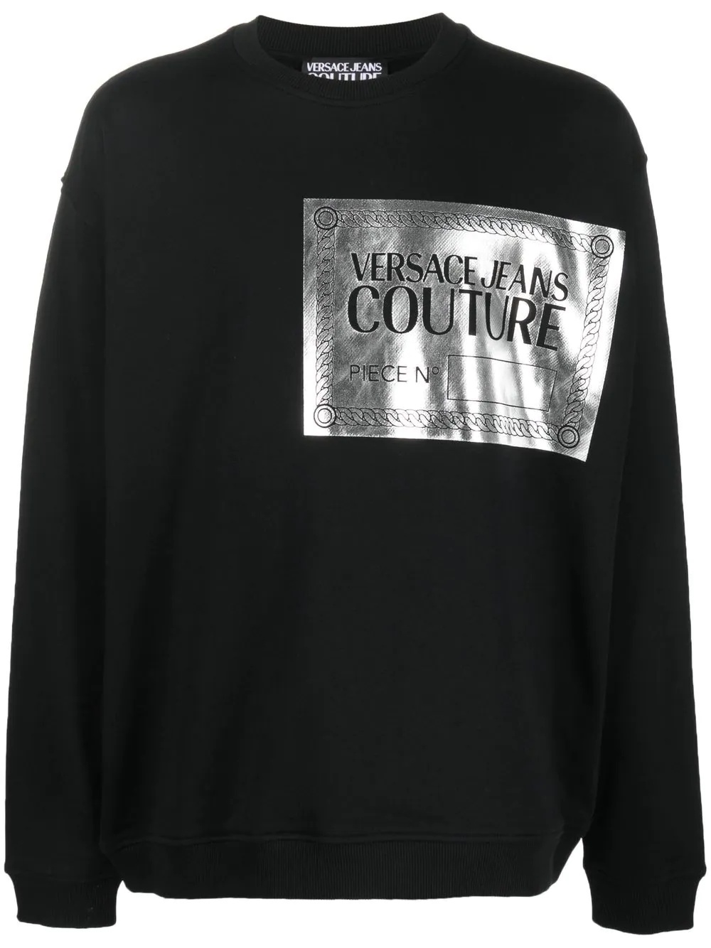 metallic-logo crew-neck sweatshirt - 1