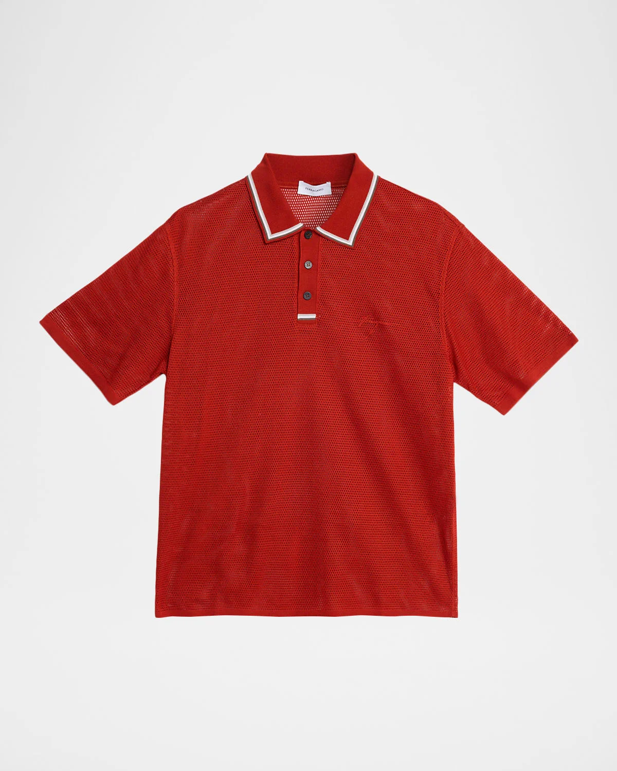 Men's Tipped Cotton Mesh Polo Shirt - 1