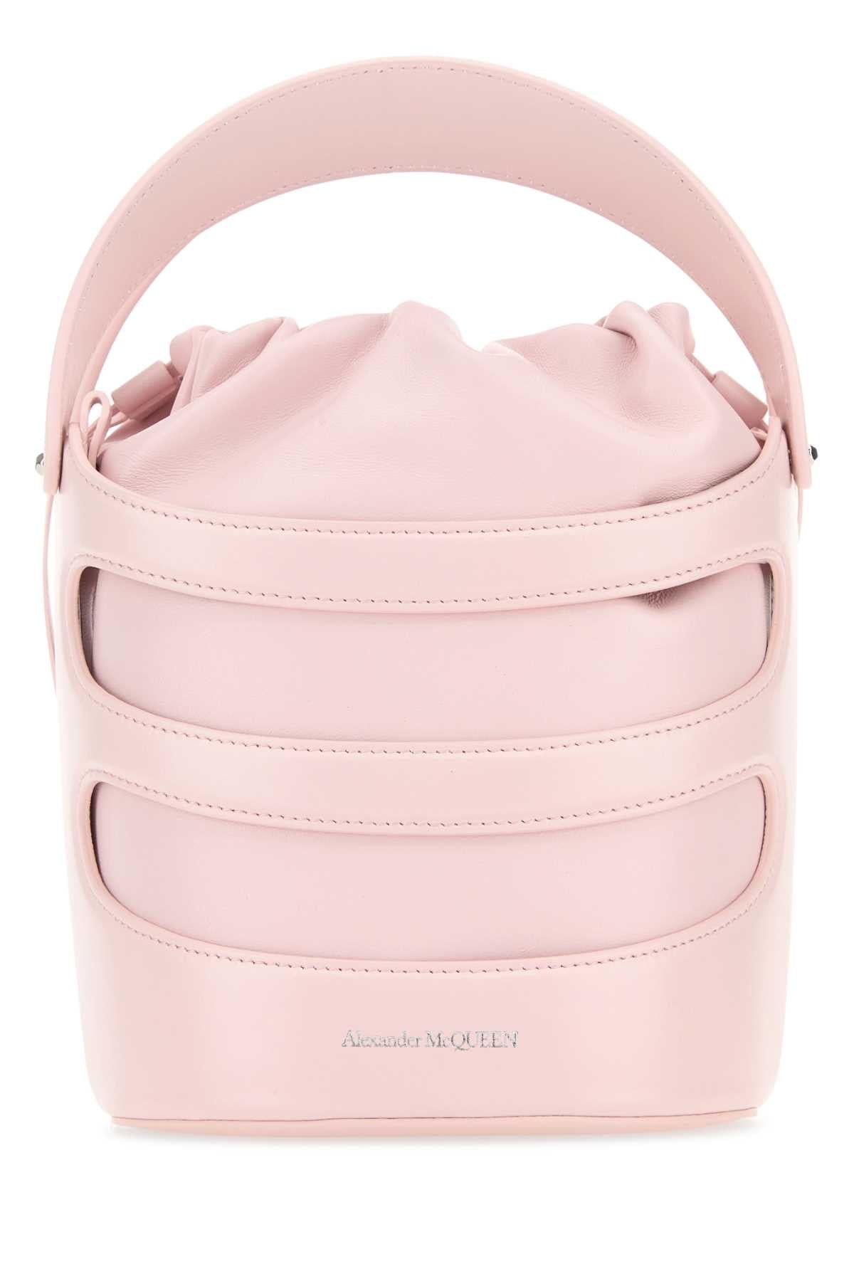 Alexander Mcqueen Women Pastel Pink Leather The Rise Bucket Bag - 1