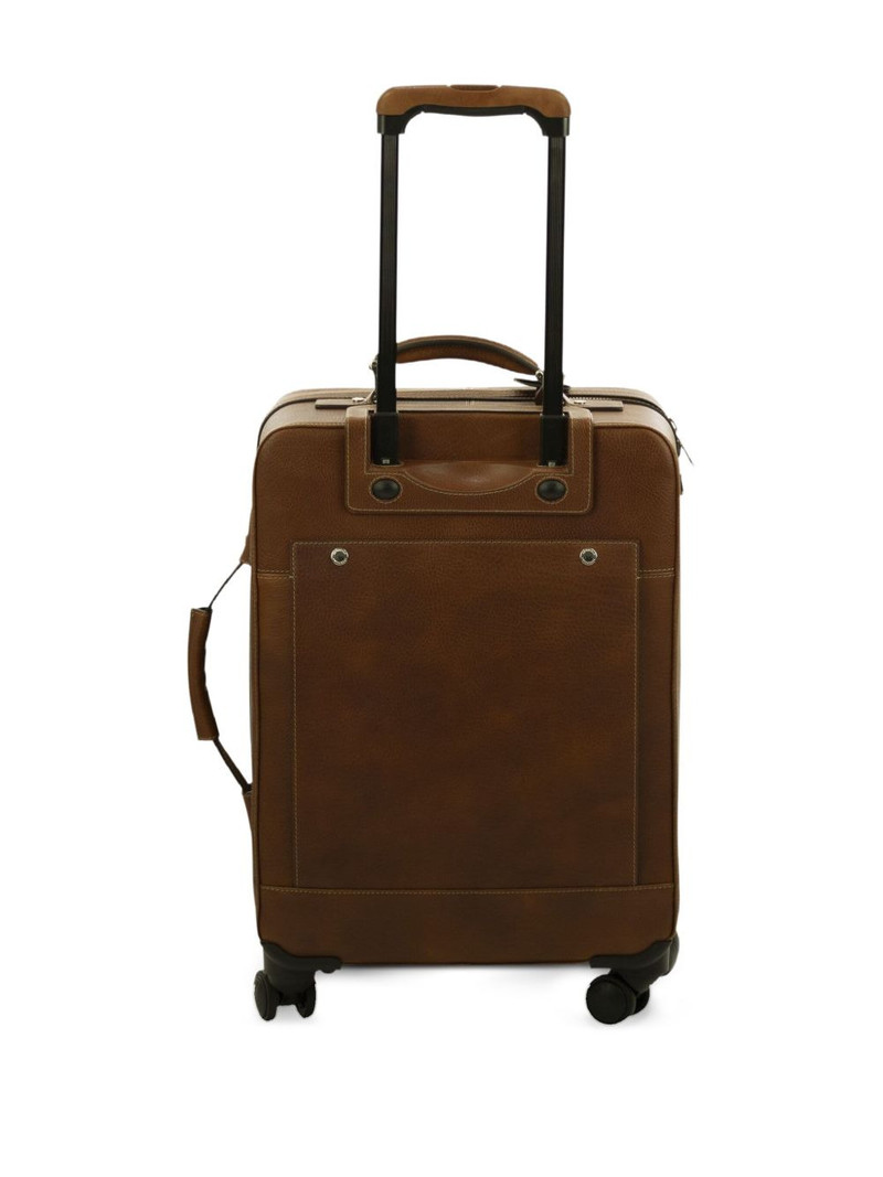 Brunello Cucinelli grained-texture luggage outlook
