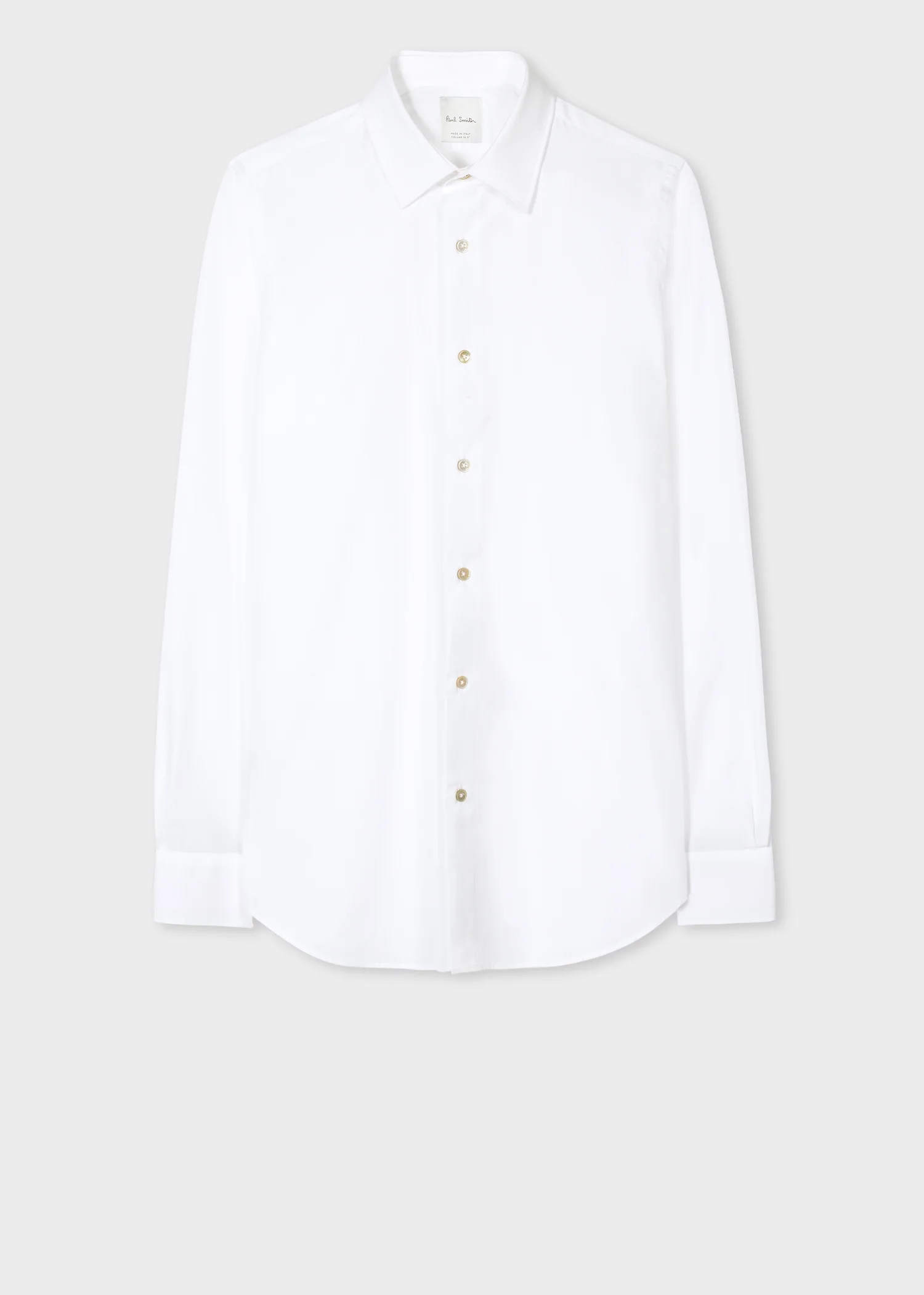 Tailored-Fit White Cotton 'Signature Stripe' Cuff Shirt - 1