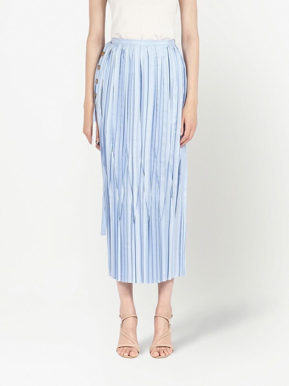 pleated silk midi skirt - 4