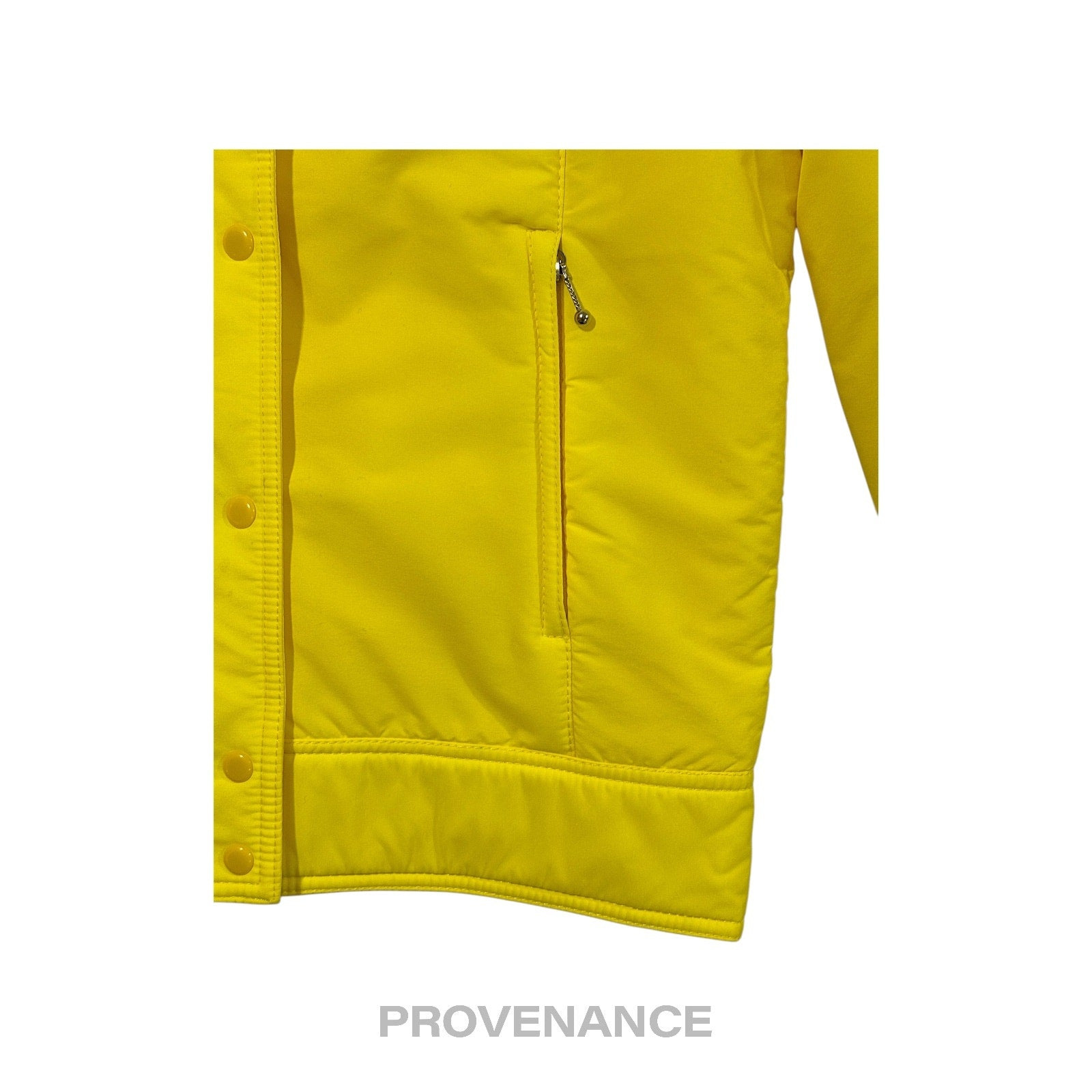 Moncler Logo Light Ski Jacket Coat - Yellow L Hood - 10