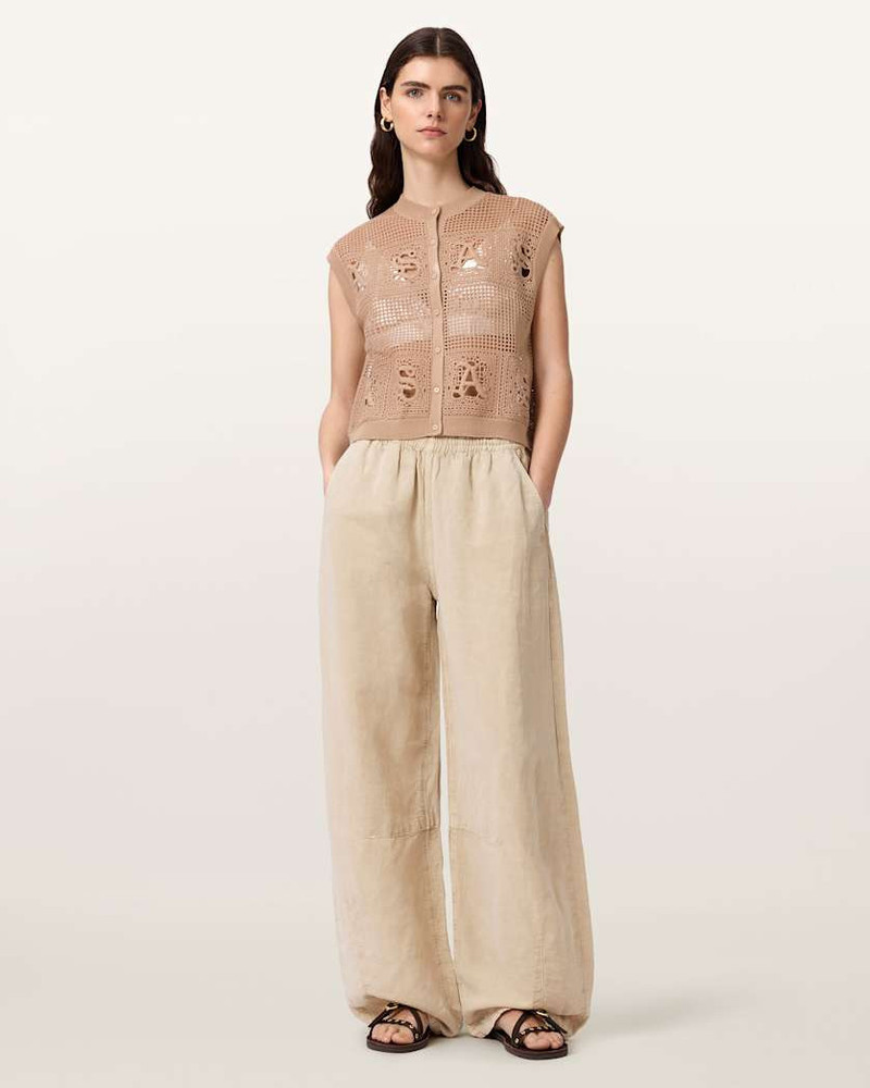 ALLSAINTS KYRA OPEN KNIT CROCHET COTTON VEST outlook