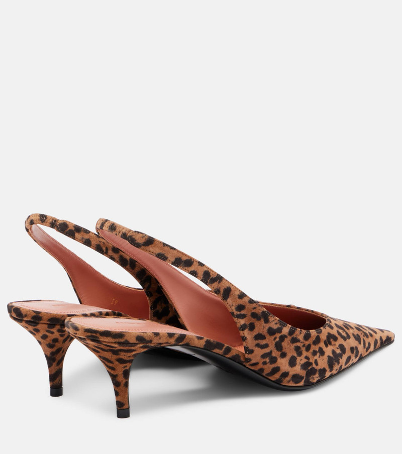 Anok 55 leopard-print suede slingback pumps 2