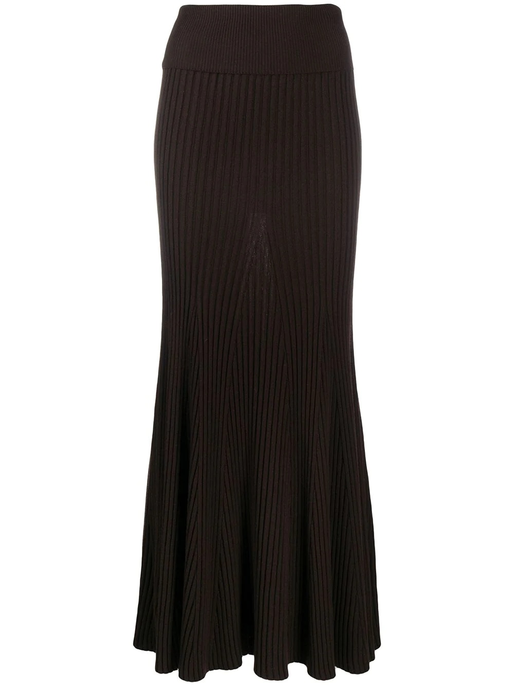 ribbed pleated long skirt - 1