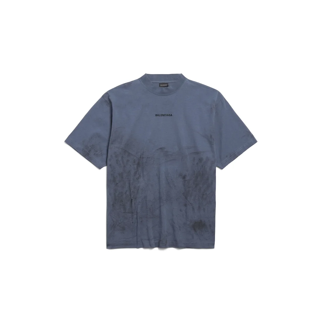 Men's Balenciaga Back T-shirt Medium Fit in Faded Dark Blue/black - 1