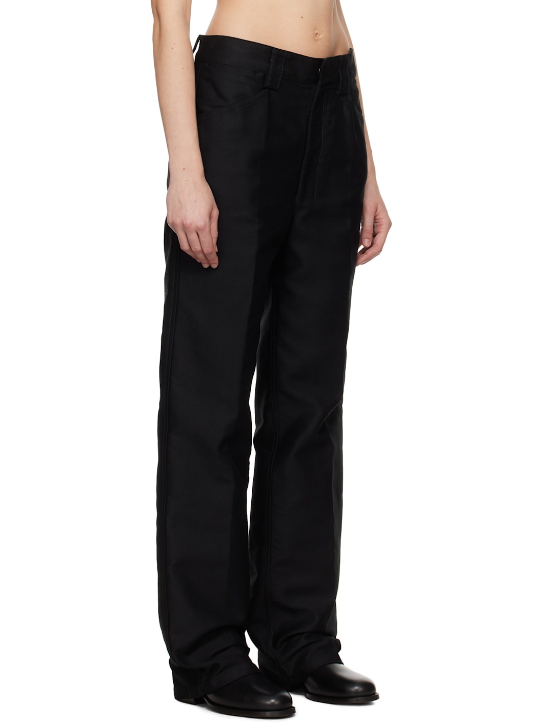 Black Straight Trousers - 2