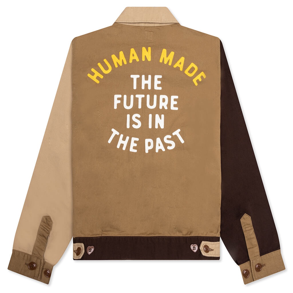 ZIP-UP WORK JACKET - BROWN - 2