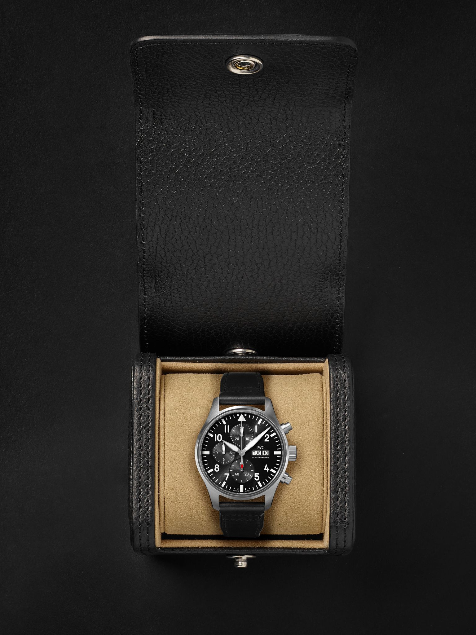 Pilot's Automatic Chronograph 43mm Stainless Steel and Leather Watch, Ref. No. IWIW378001 Black - 8