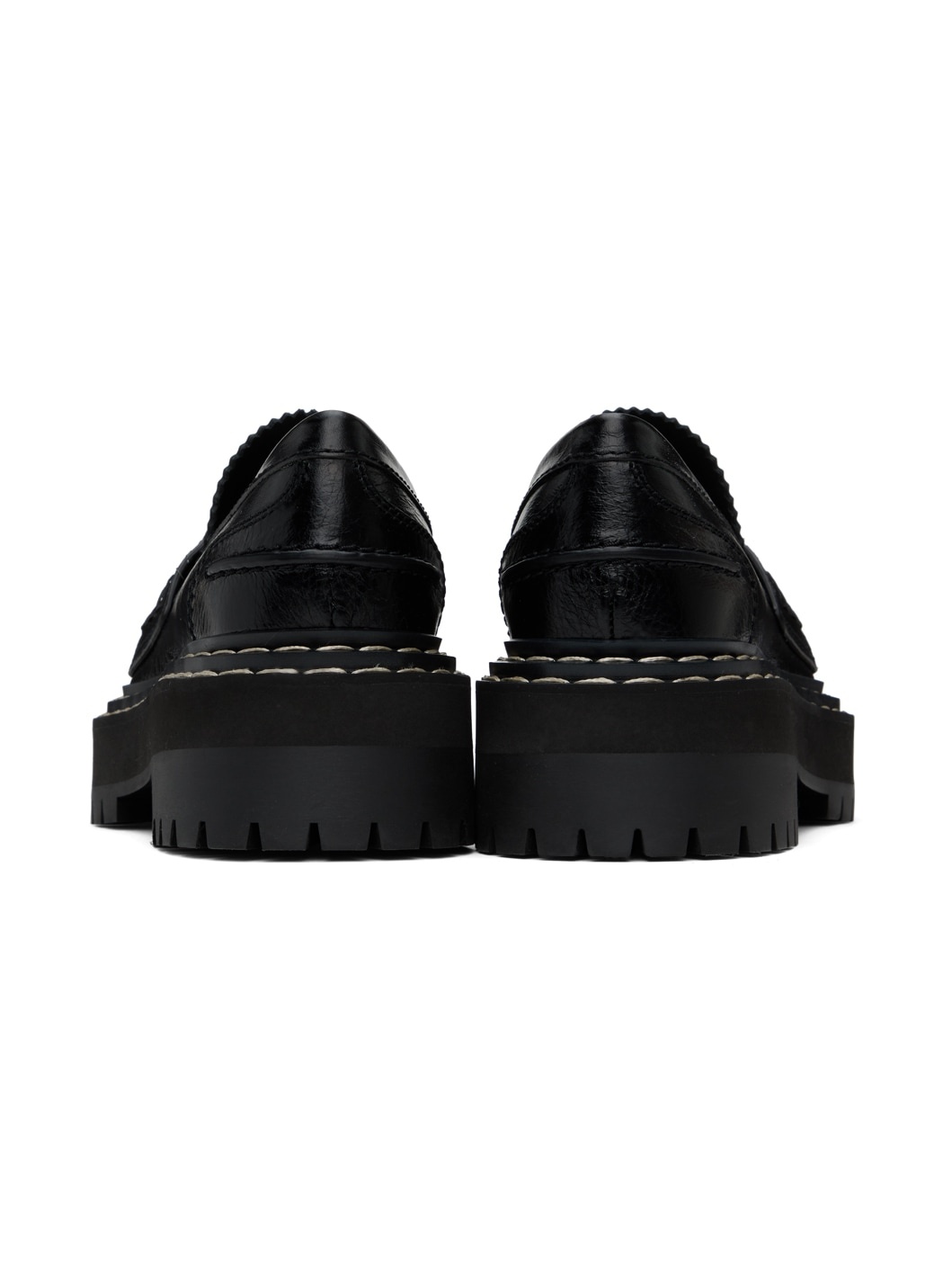 Black Lug Sole Platform Loafers - 2