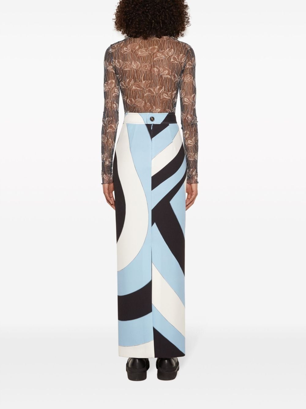 Iride-print maxi skirt - 4