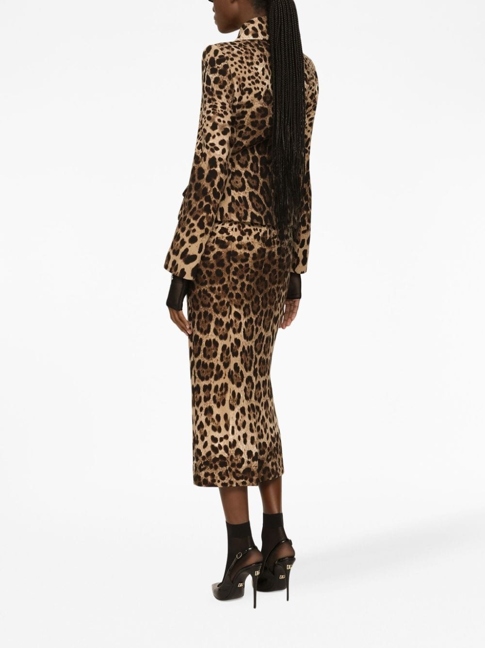 leopard-print midi skirt - 3