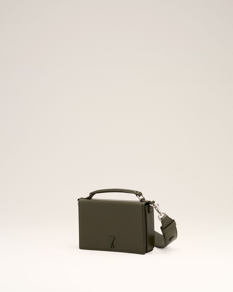 AMI Paris GREEN LEATHER AMI DE COEUR LUNCH BOX BAG outlook