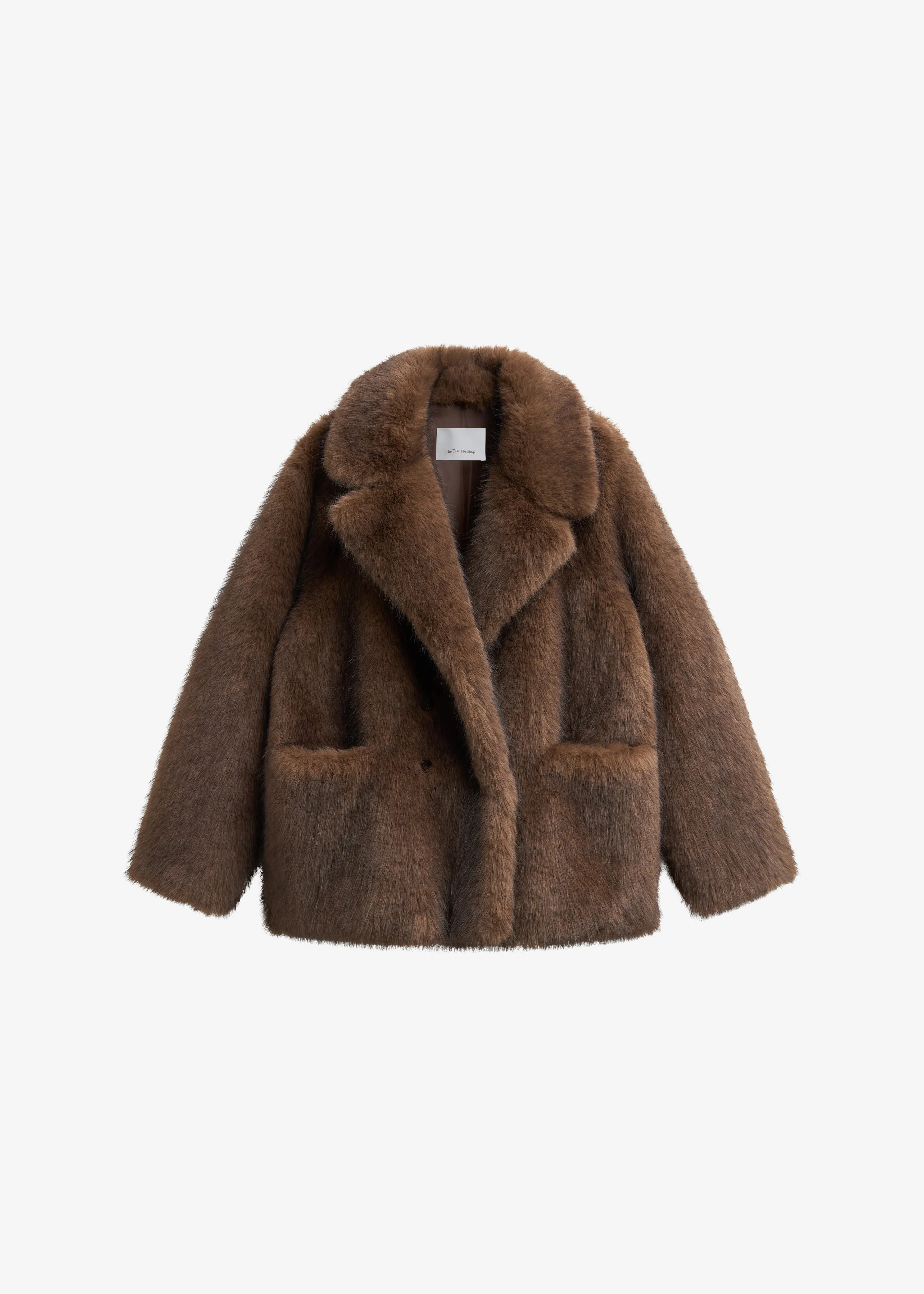 Adamello Faux Fur Short Coat - Brown - 1
