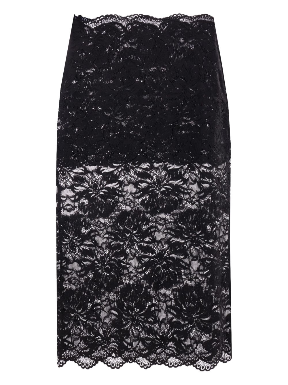 floral-lace sheer skirt - 2