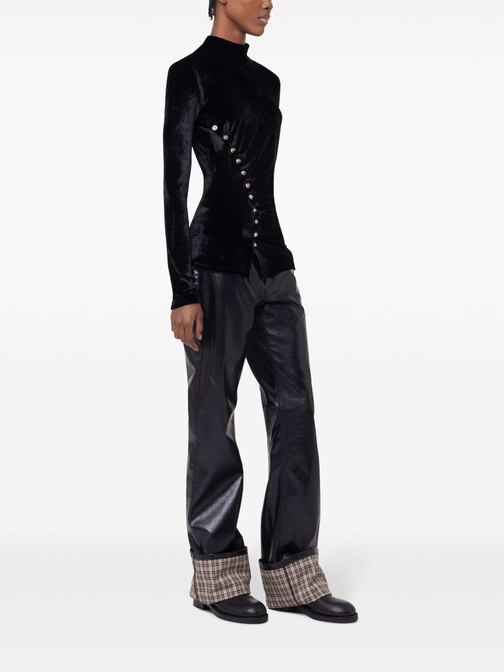 draped velvet top - 3