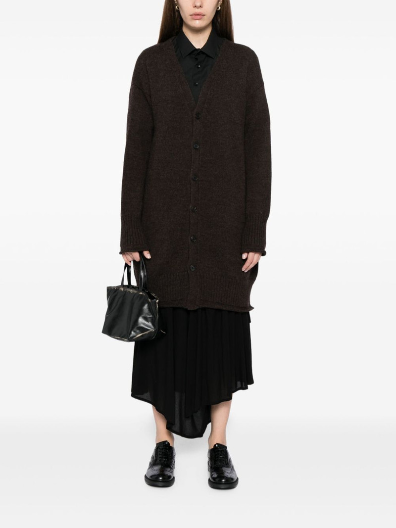 Yohji Yamamoto logo-printed v-neck cardigan outlook