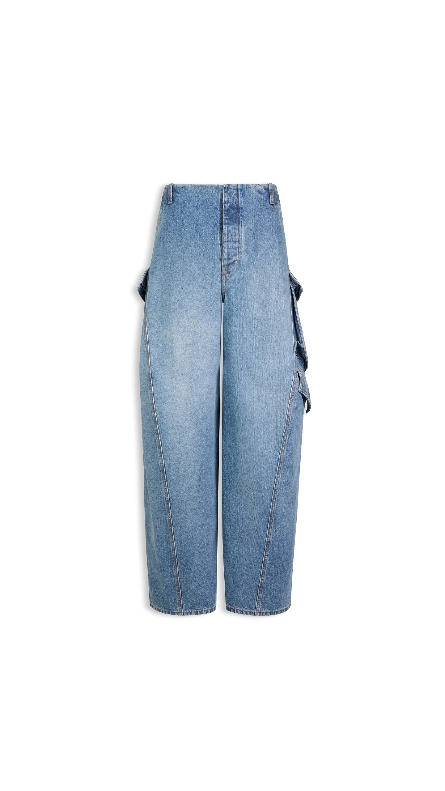 DENIM CARGO PANTS - 1