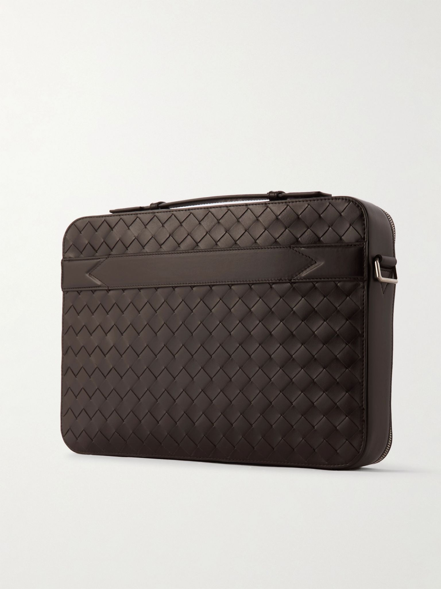Slim Getaway Intrecciato Leather Briefcase Brown - 3