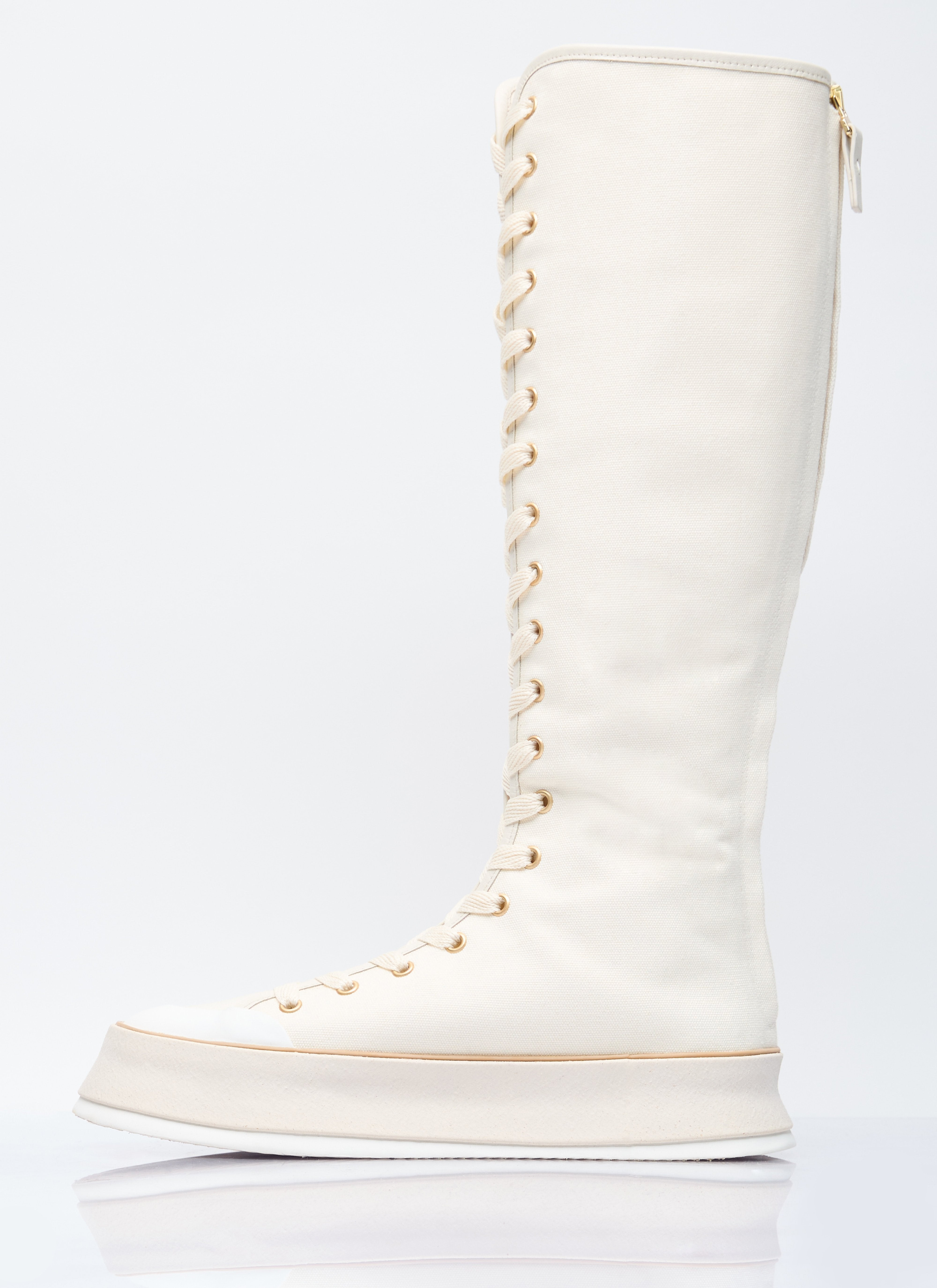 Max Mara Women Canvas Lace-Up Boots - 4