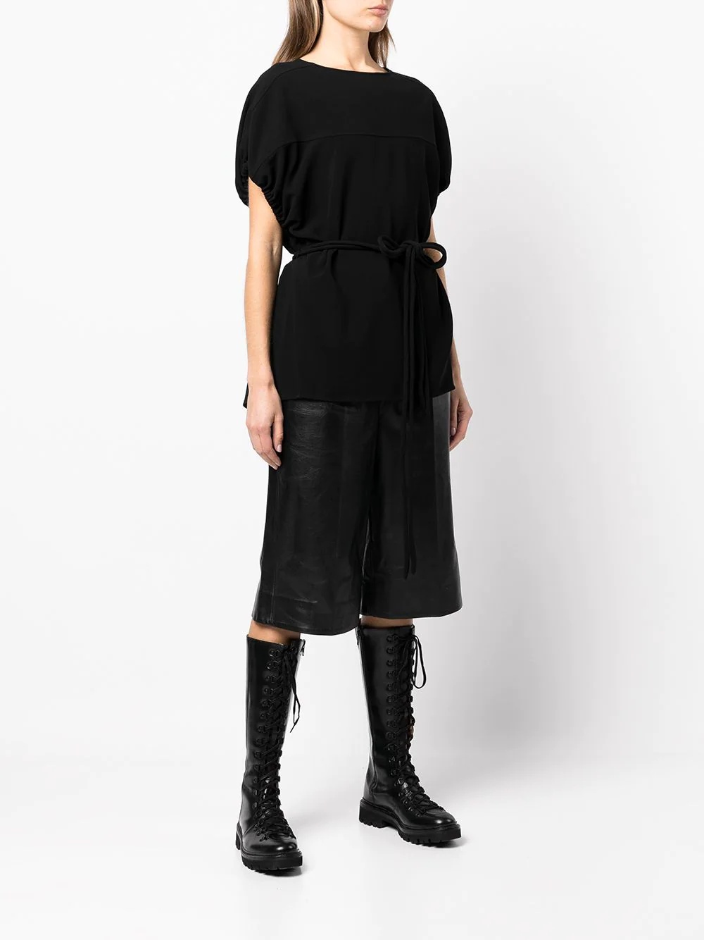 matte rounded-sleeve top - 3