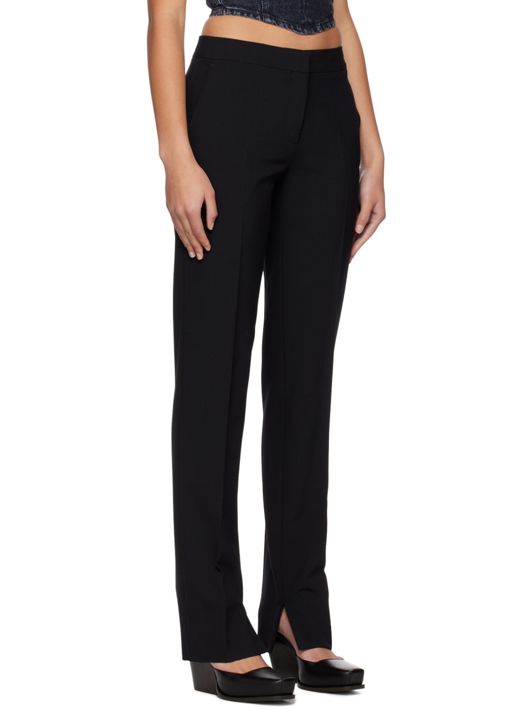 Black Straight-Leg Trousers - 2